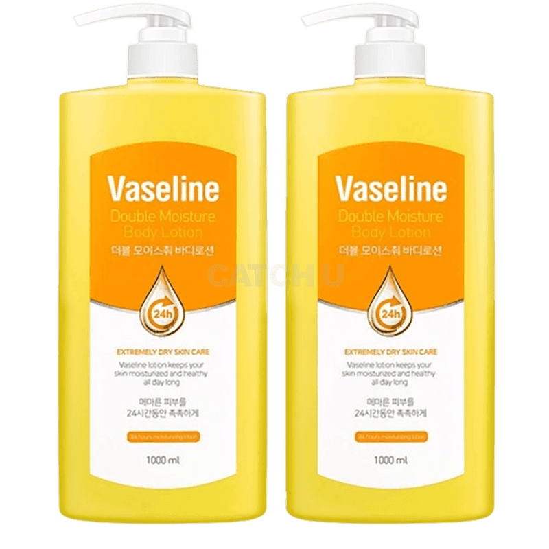 바세린 24h 더블 모이스춰 바디로션 플로럴향, 1L, 2개