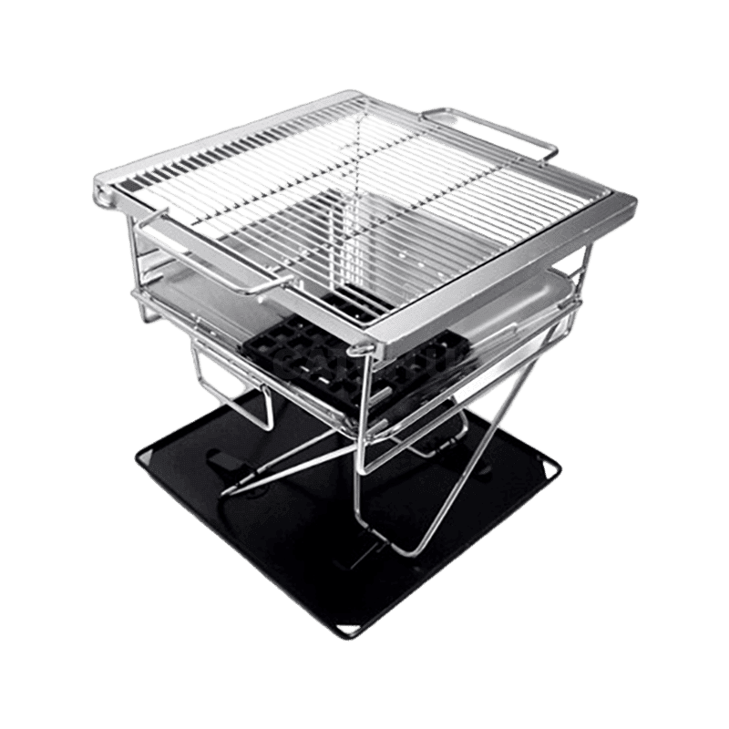 알래스카블랙 캠핑 화로대 와이드 중형 그릴 접이식 높이조절 불멍 바베큐