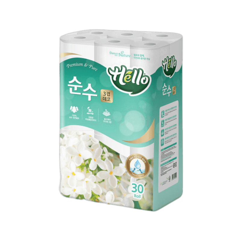 헬로 순수 3겹 데코 30m 30롤, 3팩