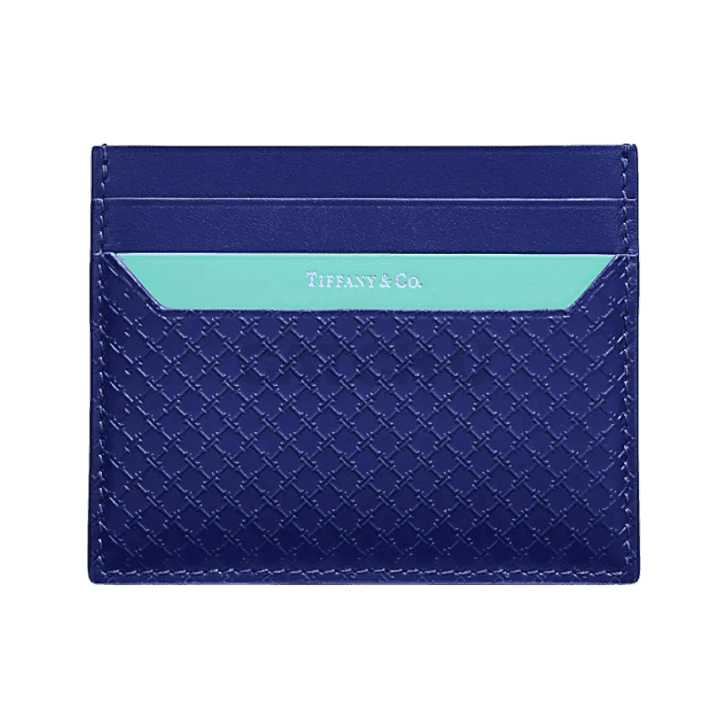 티파니앤코 T 스퀘어 카드 케이스, 비비드 탄자나이트 블루 레더 74279309