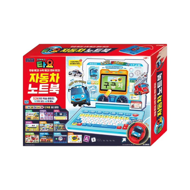 타요 학습콘텐츠 자동차 노트북, 혼합색상, 1개