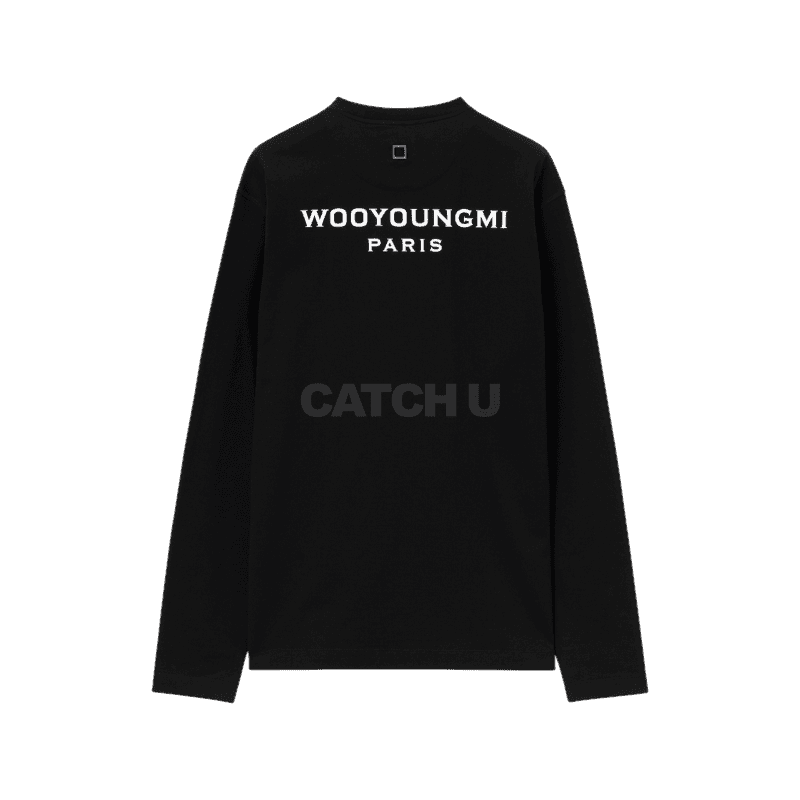 우영미 블랙 백로고 롱슬리브 티셔츠 W253TS17713B 44, 46, 48, 50, 52, 54