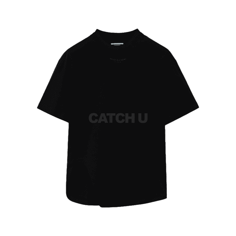 우영미 블랙 넥 로고 티셔츠 M253TS02793B 34, 36